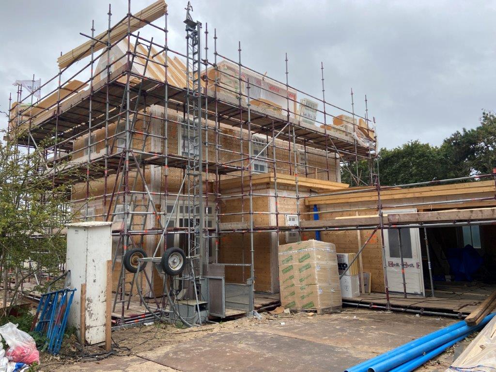 Het Casco van deze woning uitgevoerd in DLT stond binnen drie weken.