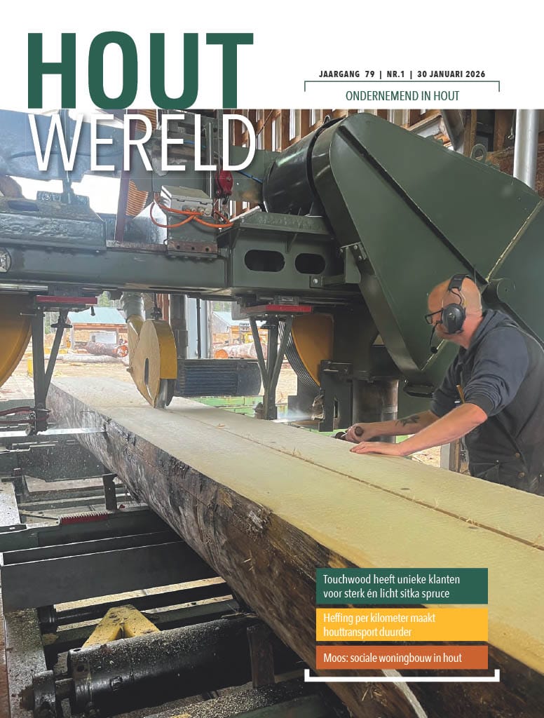 De cover van Houtwereld 1 van 2026, het vakblad voor ondernemers in hout.